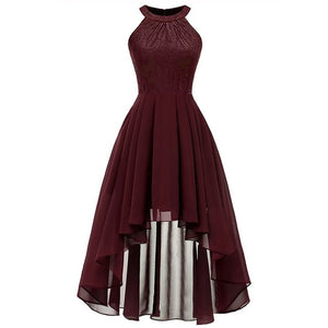 2019 wedding party dress prom gown fashion clothing Front short long back dark blue halter Bow Bridesmaid Dresses