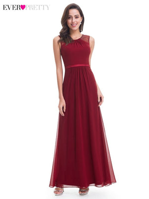 Elegant Bridesmaid Dresses Ever Pretty EP08742BD A-Line O-Neck Sleeveless Tulle Cheap Wedding Guest Dresses Vestido Madrinha