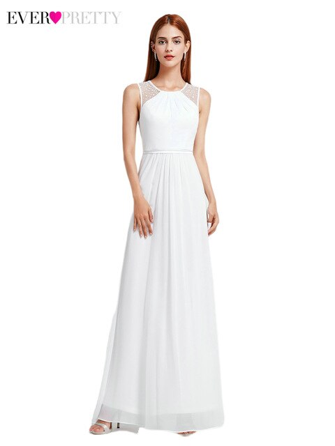 Elegant Bridesmaid Dresses Ever Pretty EP08742BD A-Line O-Neck Sleeveless Tulle Cheap Wedding Guest Dresses Vestido Madrinha
