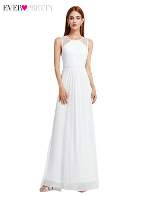 Elegant Bridesmaid Dresses Ever Pretty EP08742BD A-Line O-Neck Sleeveless Tulle Cheap Wedding Guest Dresses Vestido Madrinha