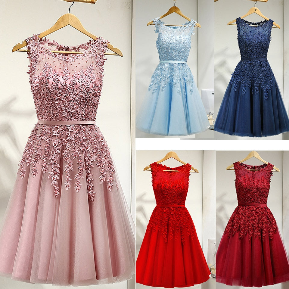 It's YiiYa Bridesmaid Dress For Girls Plus Size Short Pink Blue Party Dresses 2019 Women vestido madrinha LX073