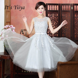 It's YiiYa Bridesmaid Dress For Girls Plus Size Short Pink Blue Party Dresses 2019 Women vestido madrinha LX073