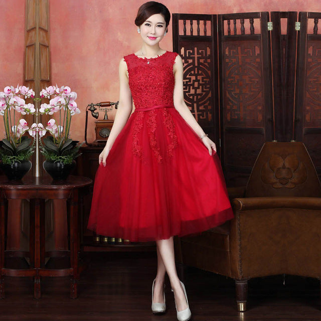 It's YiiYa Bridesmaid Dress For Girls Plus Size Short Pink Blue Party Dresses 2019 Women vestido madrinha LX073