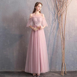 Junior Pink Cute Bridesmaids Dresses For Women Wedding Party Gala Gowns Blush Dress Long Bridesmaid Dresses Cheap Chiffon Dress