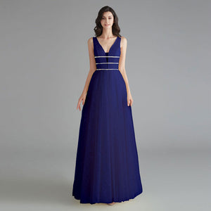 Beauty Emily Elegant Bridesmaid Dresses V Neck Sleeveless Sequins Appliques Party Dress 2019 Long Pink Prom Gowns For Wedding