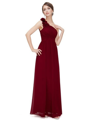 Ever Pretty Burgundy Bridesmaid Dresses Long Chiffon Applique Cheap Floor Length Wedding Bridesmaid Gown Formal Party Gowns