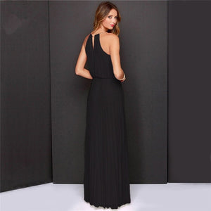 New Summer Women Sleeveless Halter Maxi Cheap Bridesmaids Dresses Elegant Off Shoulder Long Casual Beach Dresses Robe De Soiree