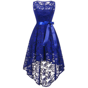 2019 wedding party dress prom gown fashion clothing Front short long back dark blue halter Bow Bridesmaid Dresses