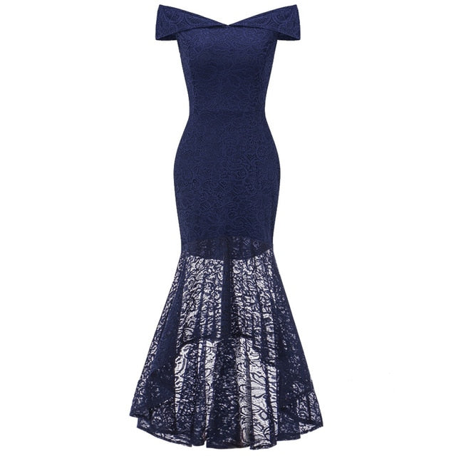 2019 wedding party dress prom gown fashion clothing Front short long back dark blue halter Bow Bridesmaid Dresses