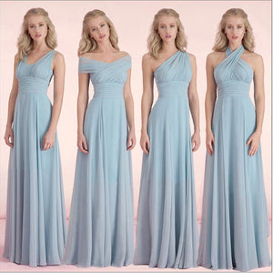 2019 Hot Lace Up Sleeveless Long Bridesmaid Dresses  Ruffles Chiffon a-Line Vestido De Madrinha De Casamento Longo