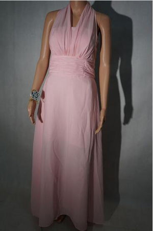 2019 Hot Lace Up Sleeveless Long Bridesmaid Dresses  Ruffles Chiffon a-Line Vestido De Madrinha De Casamento Longo