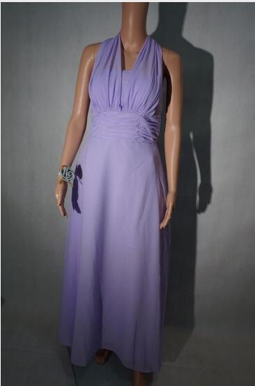 2019 Hot Lace Up Sleeveless Long Bridesmaid Dresses  Ruffles Chiffon a-Line Vestido De Madrinha De Casamento Longo