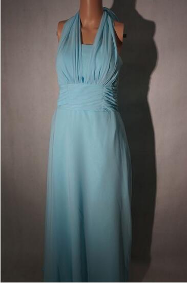 2019 Hot Lace Up Sleeveless Long Bridesmaid Dresses  Ruffles Chiffon a-Line Vestido De Madrinha De Casamento Longo