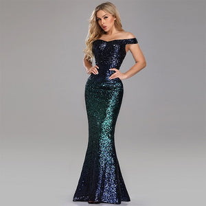 Evening Dress Long Sparkle Ever Pretty 2019 New V-Neck Women Elegant EP08999 Sequin Mermaid Maxi Gold Evening Party Gown Dress