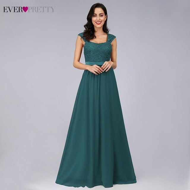 Burgundy Bridesmaid Dresses Elegant Long A-Line Chiffon Wedding Guest Dresses Ever Pretty EZ07704 Grey Simple Vestido Longo