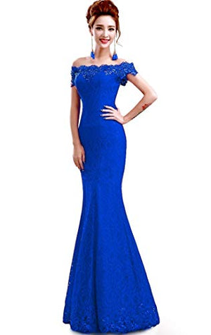 2019 Dusty Pink Long Evening Dress Party Women Lace Mermaid Boat Neck Evening Gown Beaded Formal Dresses Robe de Soiree Longue