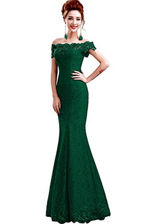 2019 Dusty Pink Long Evening Dress Party Women Lace Mermaid Boat Neck Evening Gown Beaded Formal Dresses Robe de Soiree Longue
